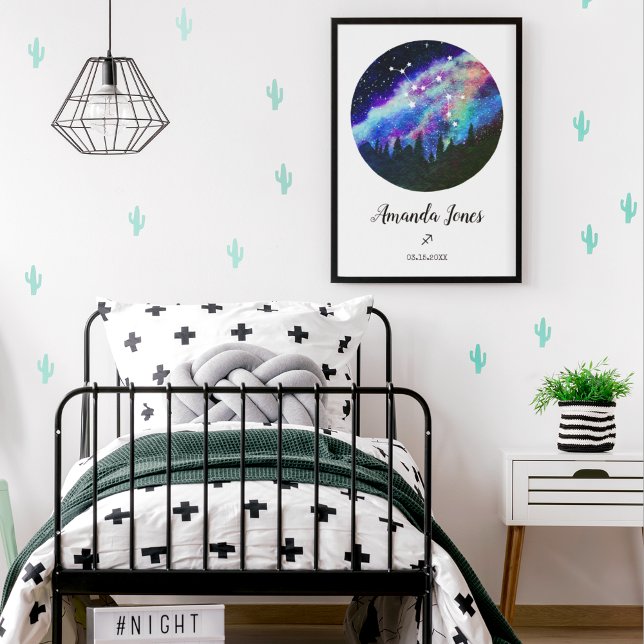 Affiche Symbole bleu Constellation Sagittaire Horoscope (Créateur téléchargé)