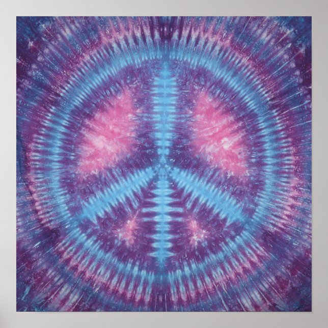 Affiche SYMBOLE Bleu DE LA PAIX Tie Dye (Devant)