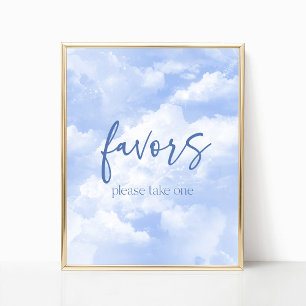 Affiche Symbole Blue Sparkly Clouds Party Faveurs