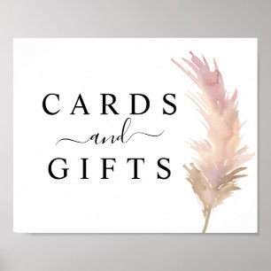 Affiche Symbole Blush Pampas Grass Mariage Cartes & Cadeau