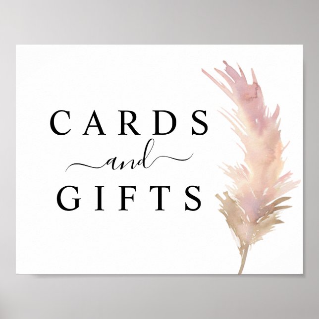 Affiche Symbole Blush Pampas Grass Mariage Cartes & Cadeau (Devant)
