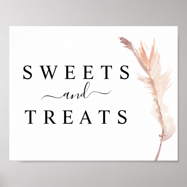 Affiche Symbole Blush Pampas Grass Mariage Sweets & Traite (Devant)