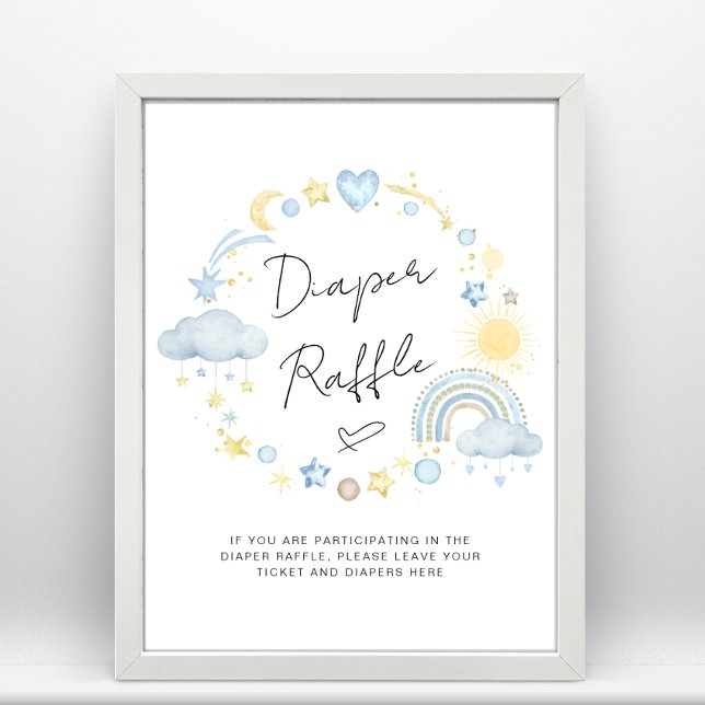 Affiche Symbole Boho Baby Boy Douche Chevalier Raffle (Créateur téléchargé)
