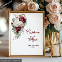 Symbole Boho Bourgogne Blanc Floral Mariage