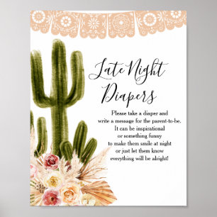 Affiche Symbole Boho Cactus Taco à propos d'amour Diapeurs