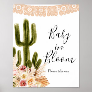 Affiche Symbole Boho Cactus Taco Bout Baby in Bloom