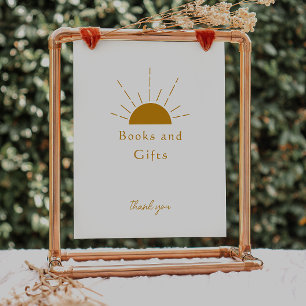 Affiche Symbole Boho Sunshine Baby shower Livres et Cadeau