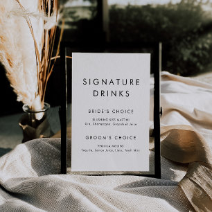 Affiche Symbole boisson signature de typographie chic