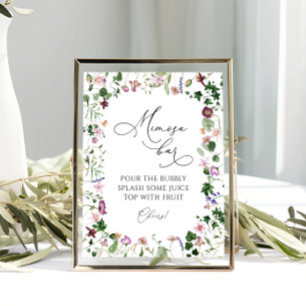 Affiche Symbole Botanique Mimosa Bar Boisson