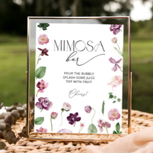 Affiche Symbole Botanique Mimosa Bar Boisson