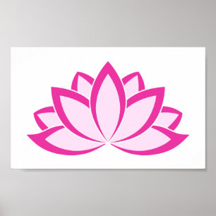Affiche Symbole bouddhiste rose d'origine Fleur Lotus