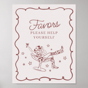 Affiche Symbole Bourgogne Cocktails et Cowgirls Rodeo Fave