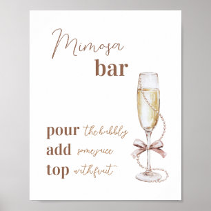 Affiche Symbole Brunch et Bubbly Mimosa Bar 8x10