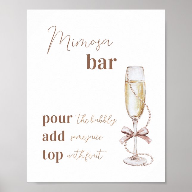 Affiche Symbole Brunch et Bubbly Mimosa Bar 8x10 (Devant)