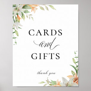 Affiche Symbole Cadeaux de Cartes Lily Florales Modernes