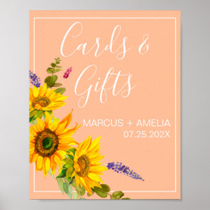Affiche Symbole Cadeaux de Mariage des Fleurs de Soleil su