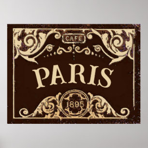Affiche SYMBOLE Café PARIS Vintage