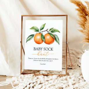 Affiche Symbole Chasse aux Baby showers Orange
