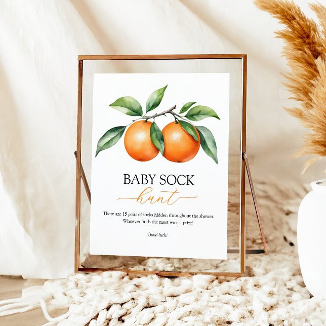 Affiche Symbole Chasse aux Baby showers Orange (Créateur téléchargé)