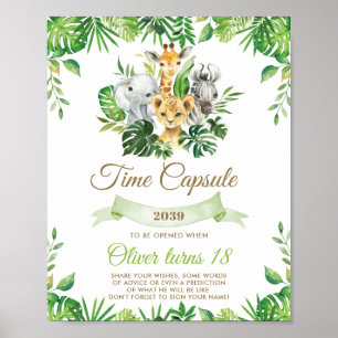 Affiche Symbole Chic Jungle Animaux Verdure Temps Capsule