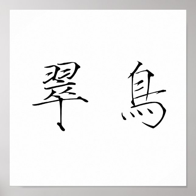 Affiche Symbole chinois du martin pêcheur (Devant)