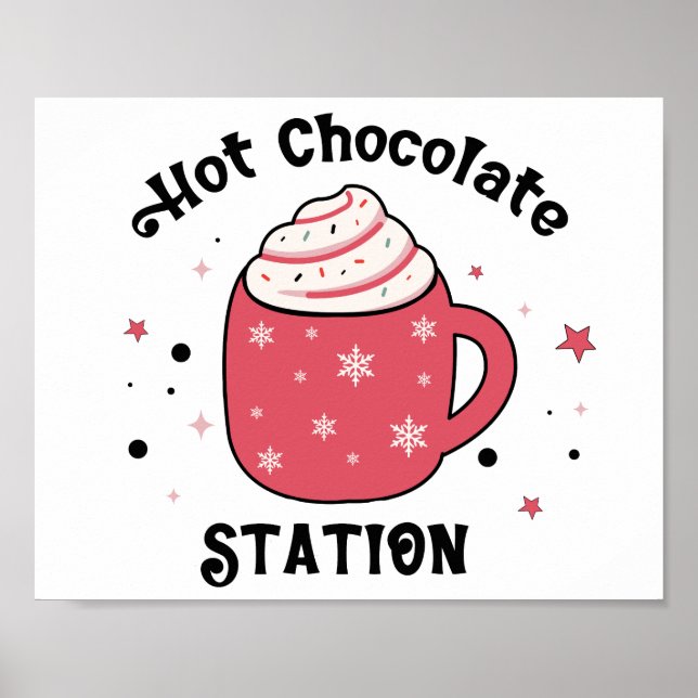 Affiche Symbole Chocolat Chaud Station Vibes Rétro (Devant)