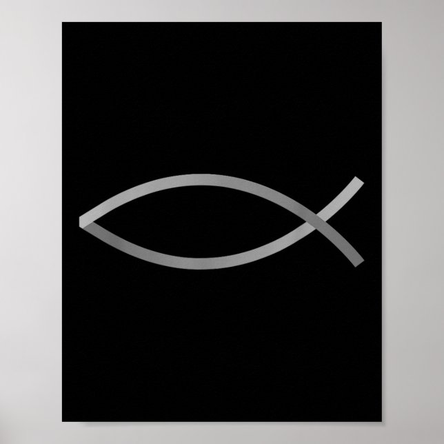 Affiche Symbole chrétien de crédo avec style Poisson Jésus (Devant)