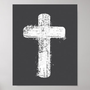 Affiche Symbole chrétien minimaliste de foi de croix simpl