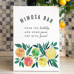 Affiche Symbole Citrus Mimosa Bar Cocktail Boissons