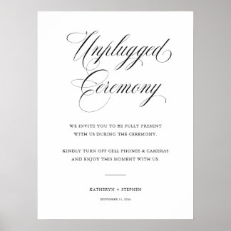 Affiche Symbole classique de cérémonie de mariage élégant