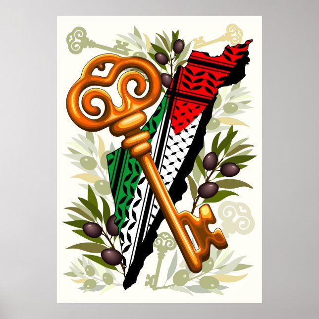 Affiche Symbole clé palestinien du droit au retour (Devant)