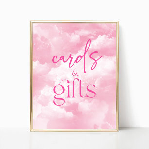 Affiche Symbole Clouds rose étincelant Cartes & Cadeaux