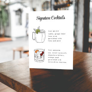 Affiche Symbole Cocktails à main vintage