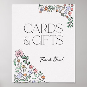 Affiche Symbole coloré des cartes et cadeaux botaniques