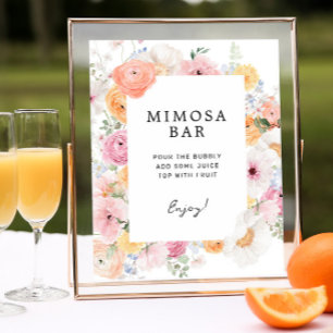 Affiche Symbole coloré Pastel Floral Mimosa Bar