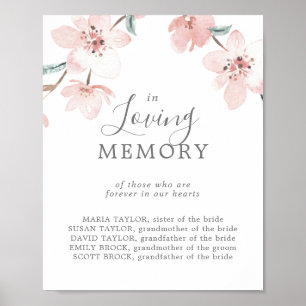 Affiche Symbole commémoratif Cerise Blossom In Love Memory