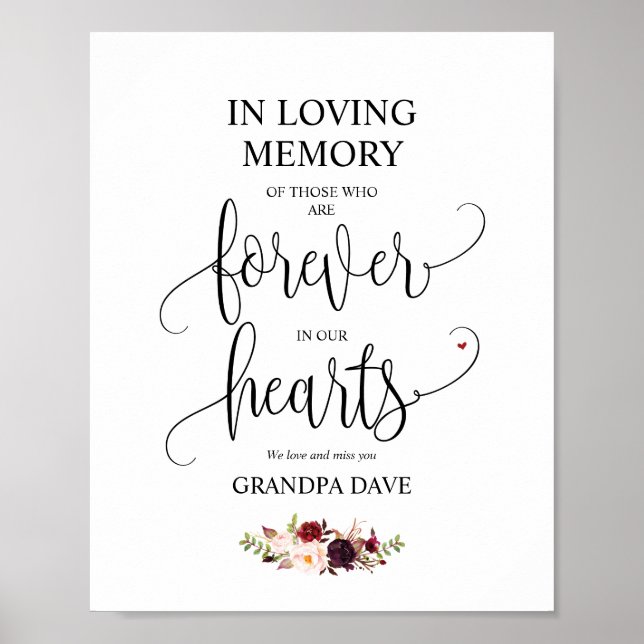 Affiche Symbole commémoratif Forever In Our Hearts v10 (Devant)