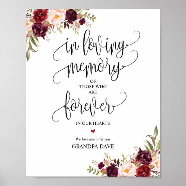 Affiche Symbole commémoratif Forever In Our Hearts v3 (Devant)