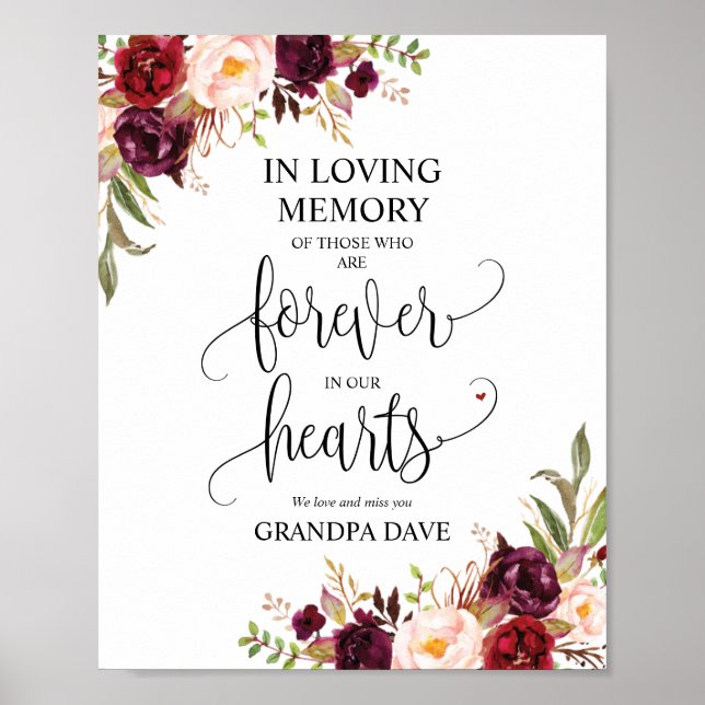 Affiche Symbole commémoratif Forever In Our Hearts v9 (Devant)