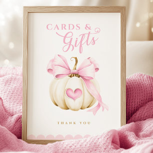 Affiche Symbole Coquette Citrouille Baby shower Cartes et 