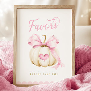 Affiche Symbole Coquette Citrouille Baby shower Faveurs