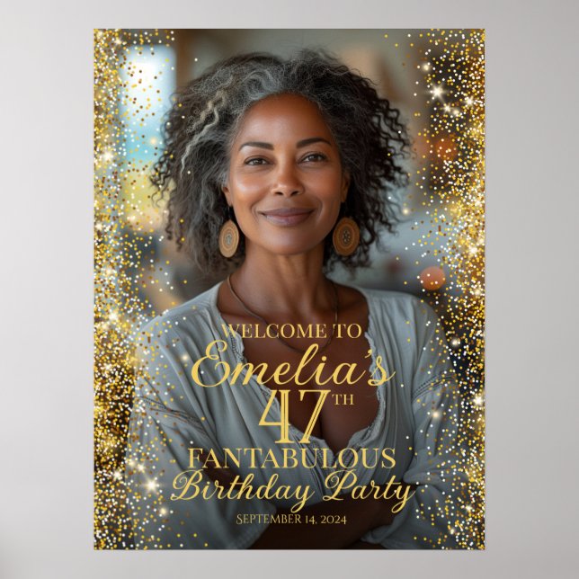 Affiche Symbole d'accueil de la fête d'anniversaire (Devant)