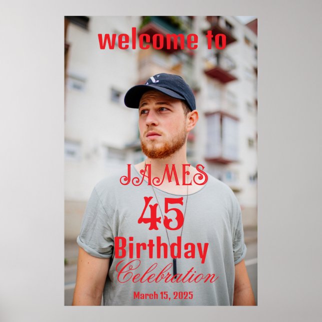 Affiche Symbole d'accueil de la fête d'anniversaire (Devant)