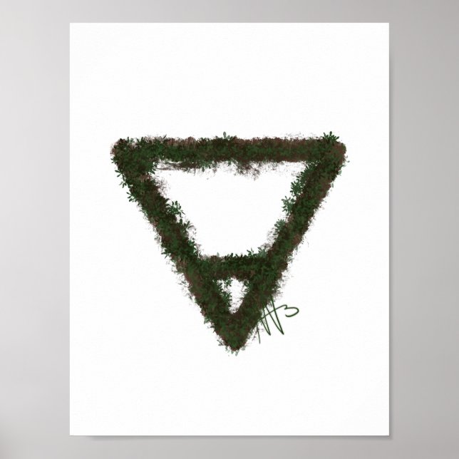 Affiche Symbole d'alchimie de l'élément rocheux de la Terr (Devant)