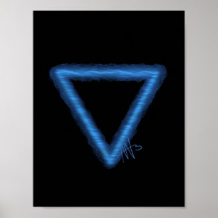 Affiche Symbole d'alchimie des éléments d'eau ondulée