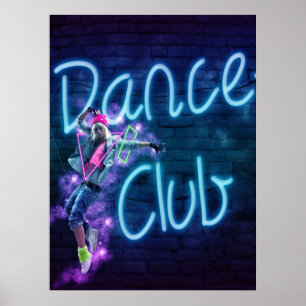 Affiche Symbole Dance Club Neon