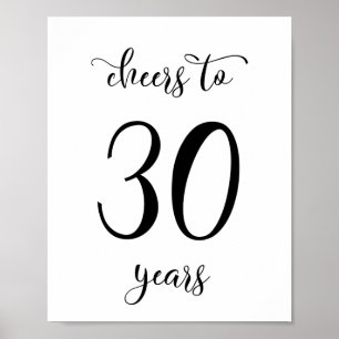 Affiche Symbole d'anniversaire de 30 ans