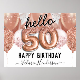 Affiche Symbole d'anniversaire de 50 Parties scintillant r
