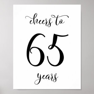 Affiche Symbole d'anniversaire de 65 ans