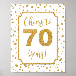 Affiche Symbole d'anniversaire de Confetti Gold à 70 ans